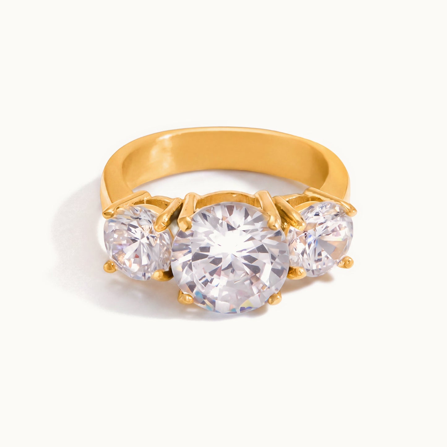 Amarsi Trilogy Ring — Three Stone Front View | Pellington