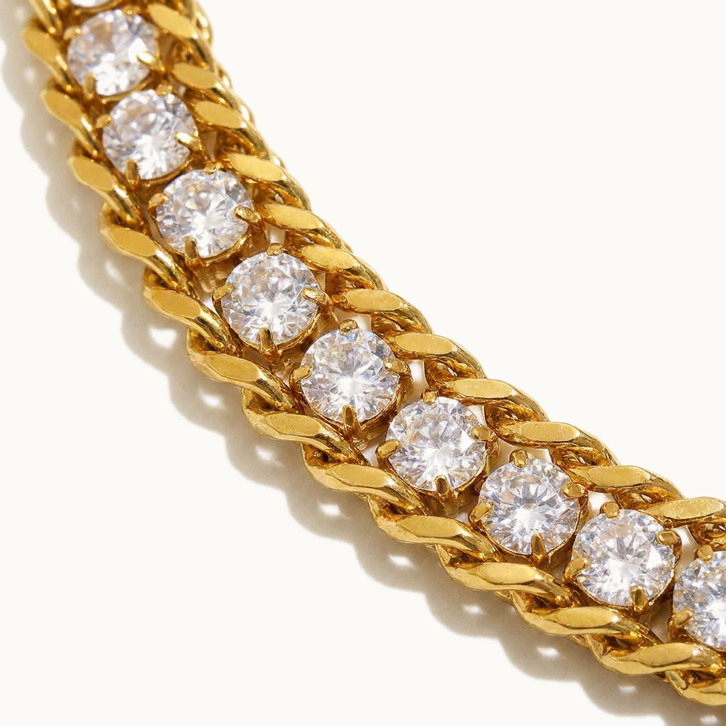 Aseela Choker Necklace — Zircon Chain Close-Up | Pellington