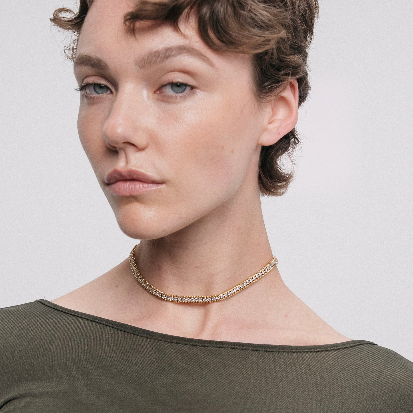 Aseela Choker Necklace — Worn on Model | Pellington
