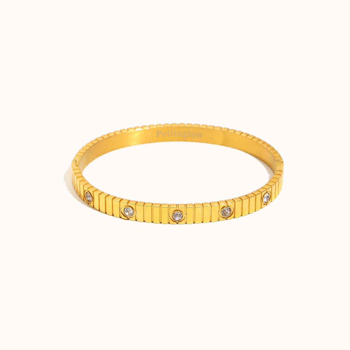 Anaqah Bracelet — Ribbed Zircon Bangle | Pellington