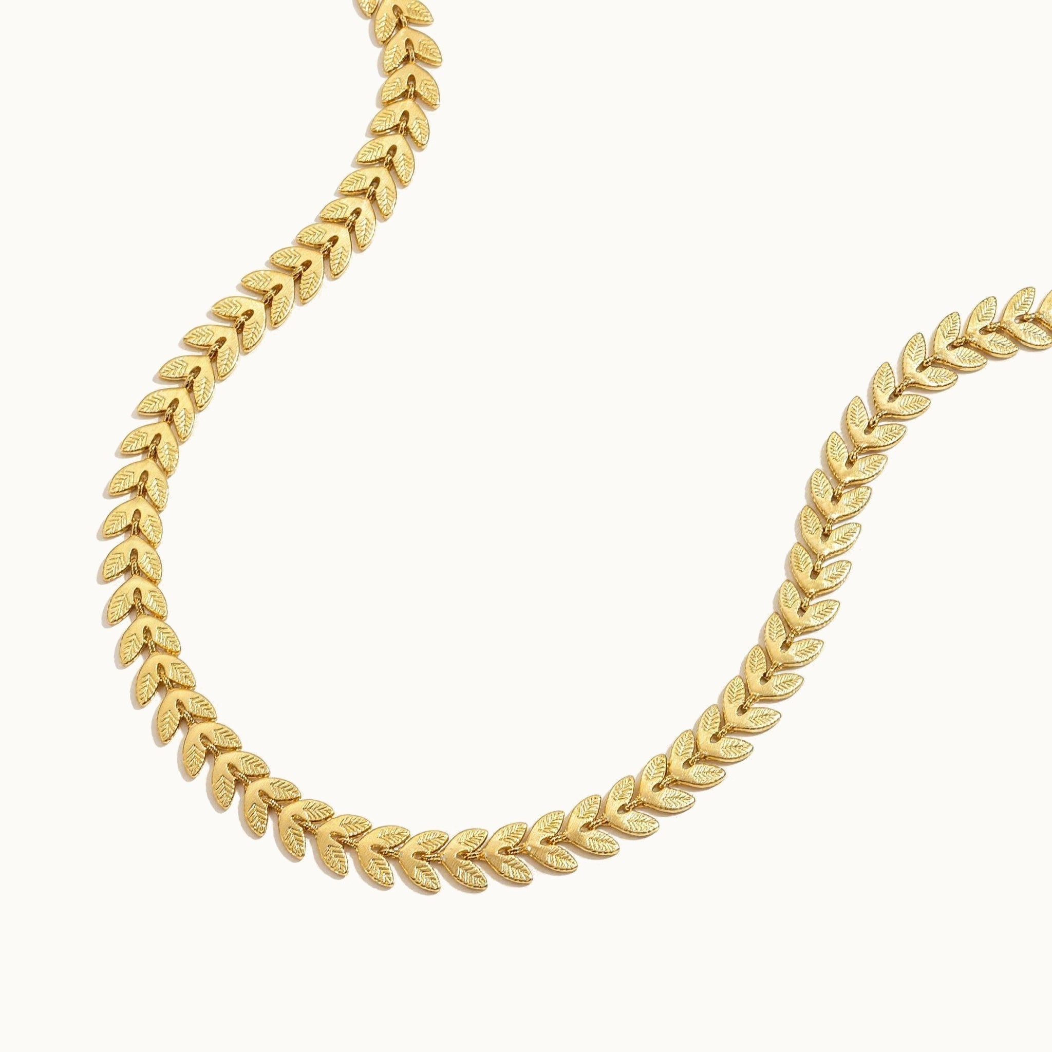 Haneen Leaf Chain Anklet — 18k Gold Plated | Pellington
