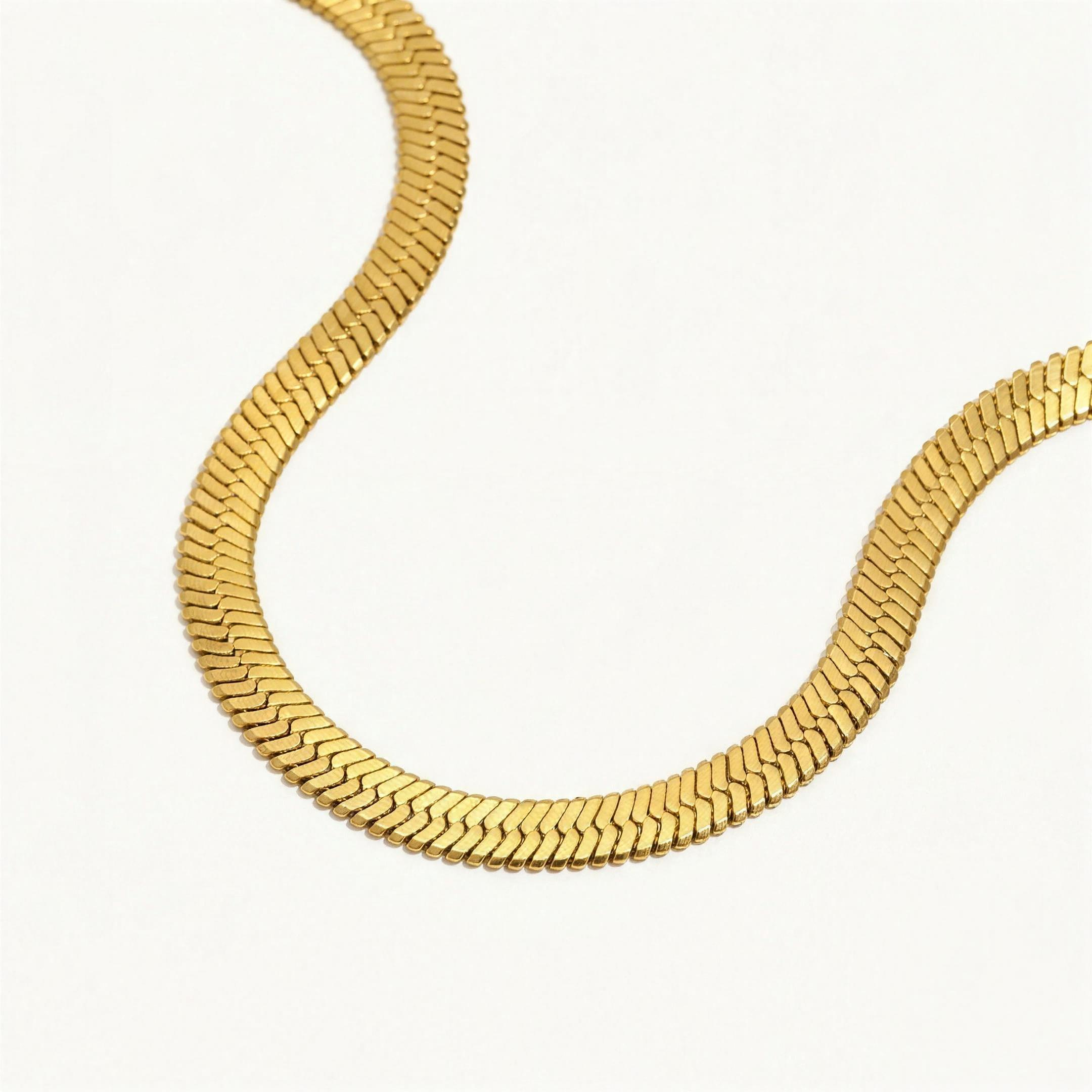 Hayyah Herringbone Chain Anklet — 18k Gold Plated | Pellington