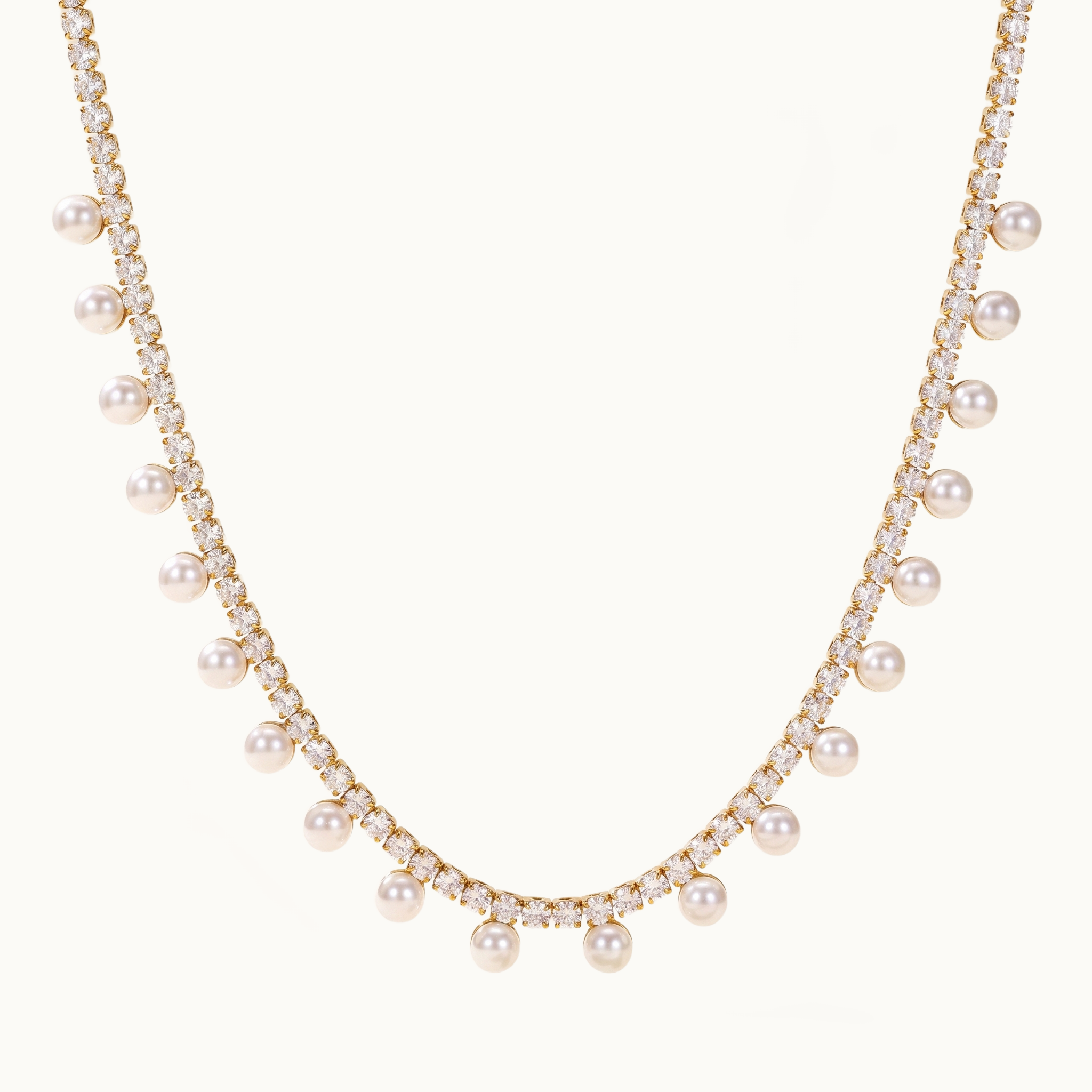 Dawlah Drop Tennis Necklace — Alternate View | Pellington