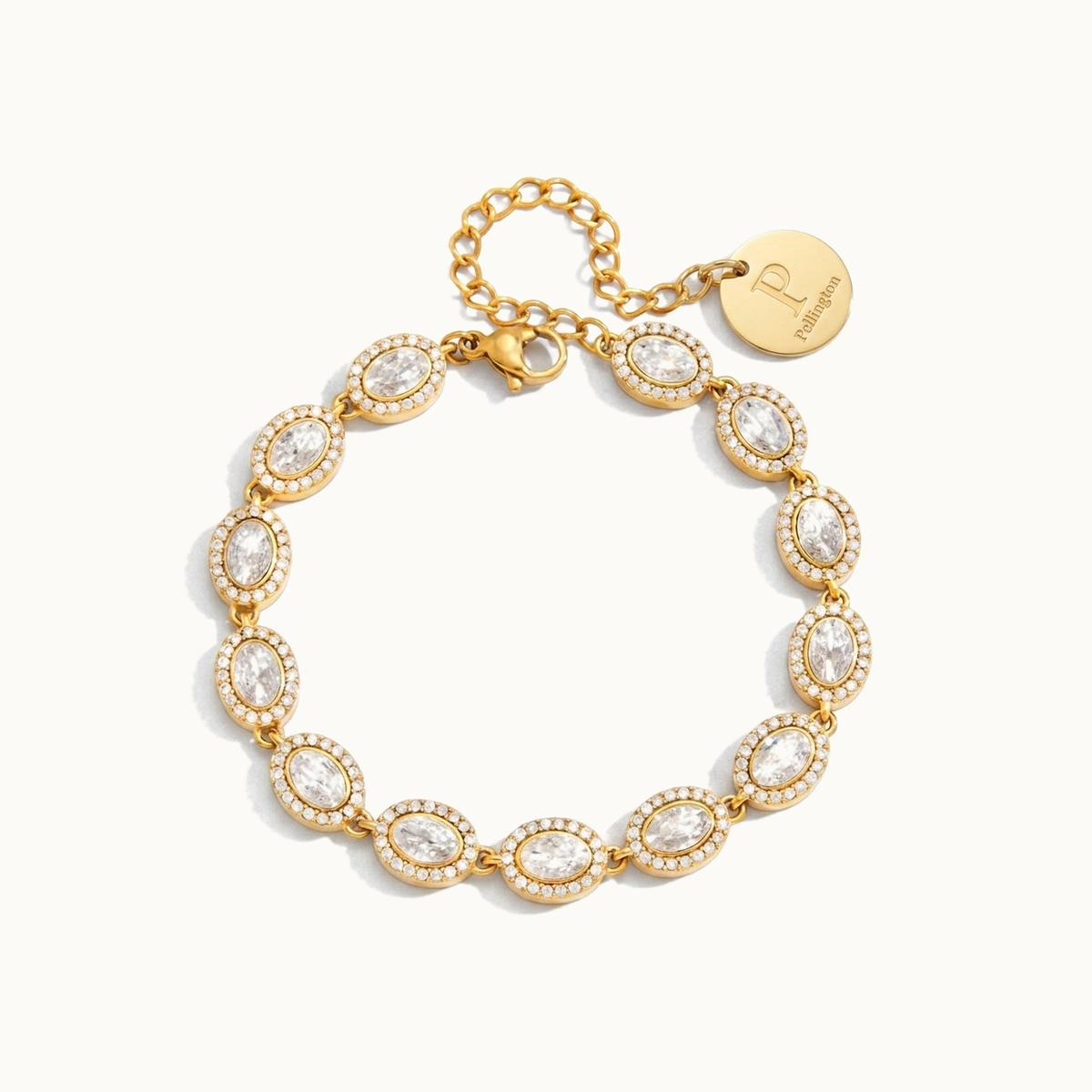 Layali Bracelet — Oval Halo Tennis Bracelet | Pellington