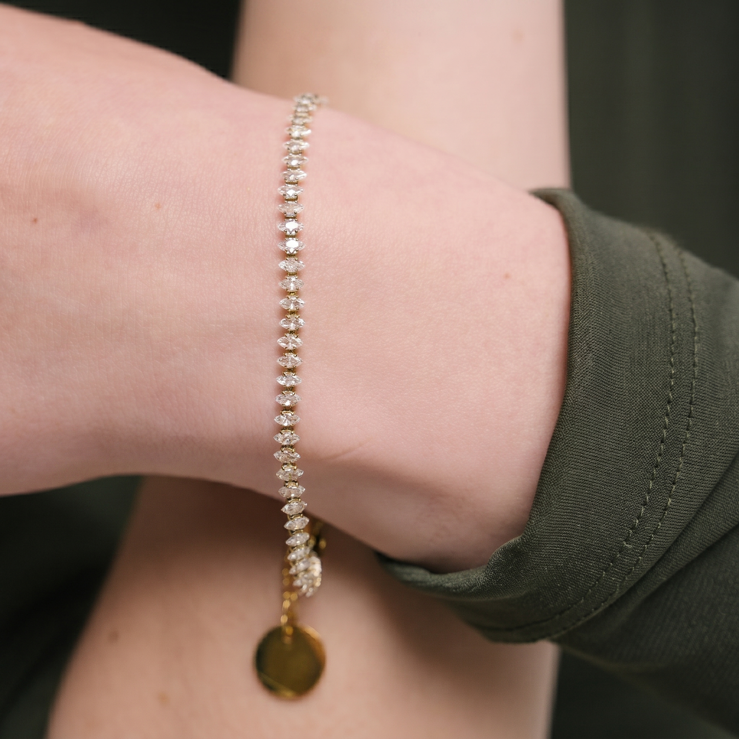 Woman wearing Leila Bracelet — 18k Gold Plated | Pellington