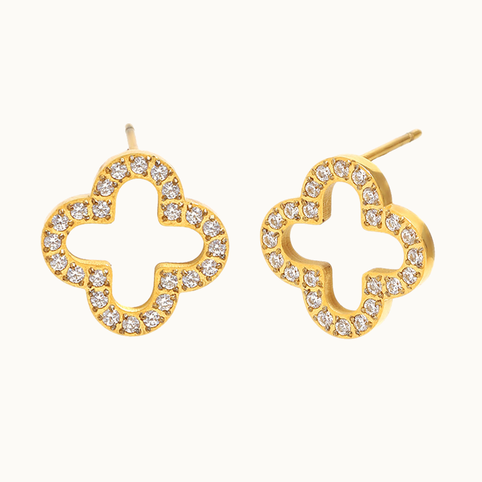 Nafla Clover Earrings — 18k Gold Plated | Pellington