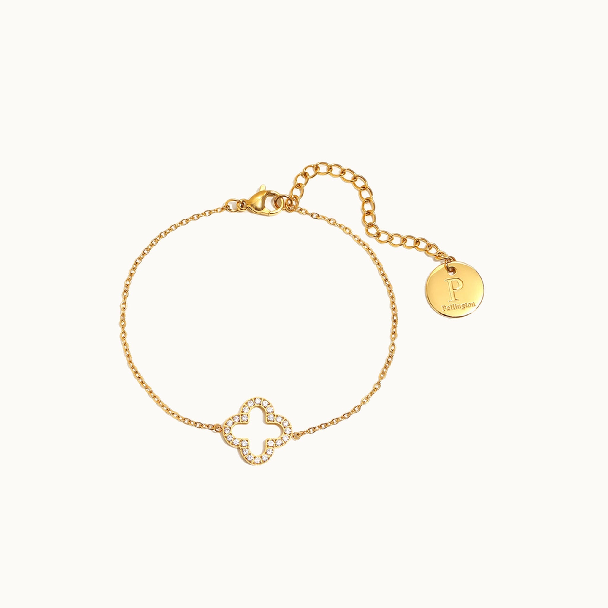 Nafla Bracelet — Clover Motif 18k Gold Plated | Pellington