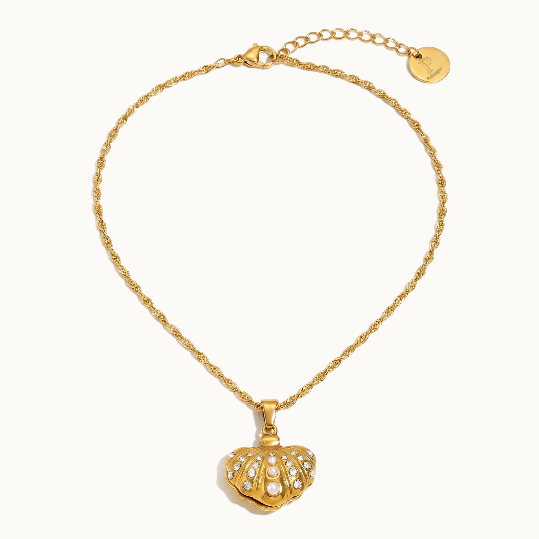 Pearlora Seashell Pendant Necklace — Full Chain & Pendant | Pellington