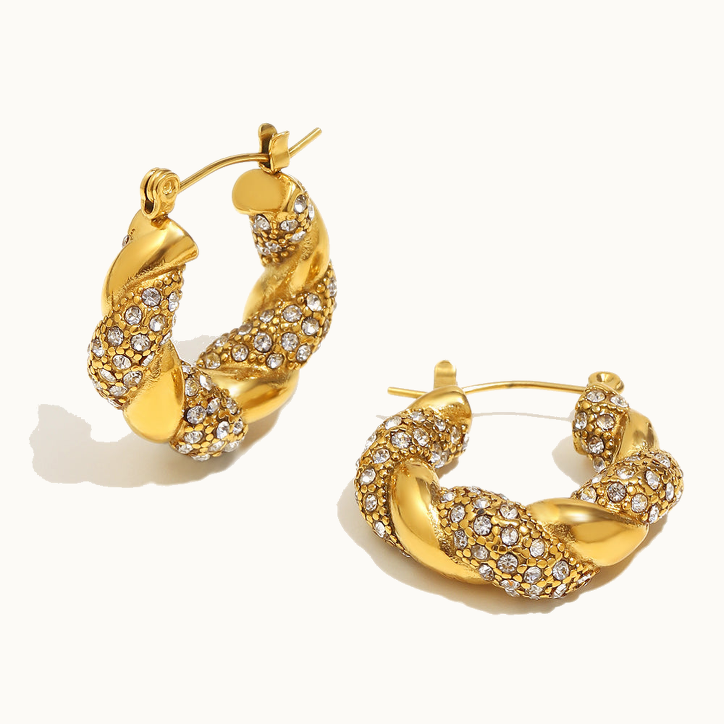 Rimal Twisted Hoop Earrings — 18k Gold Plated | Pellington
