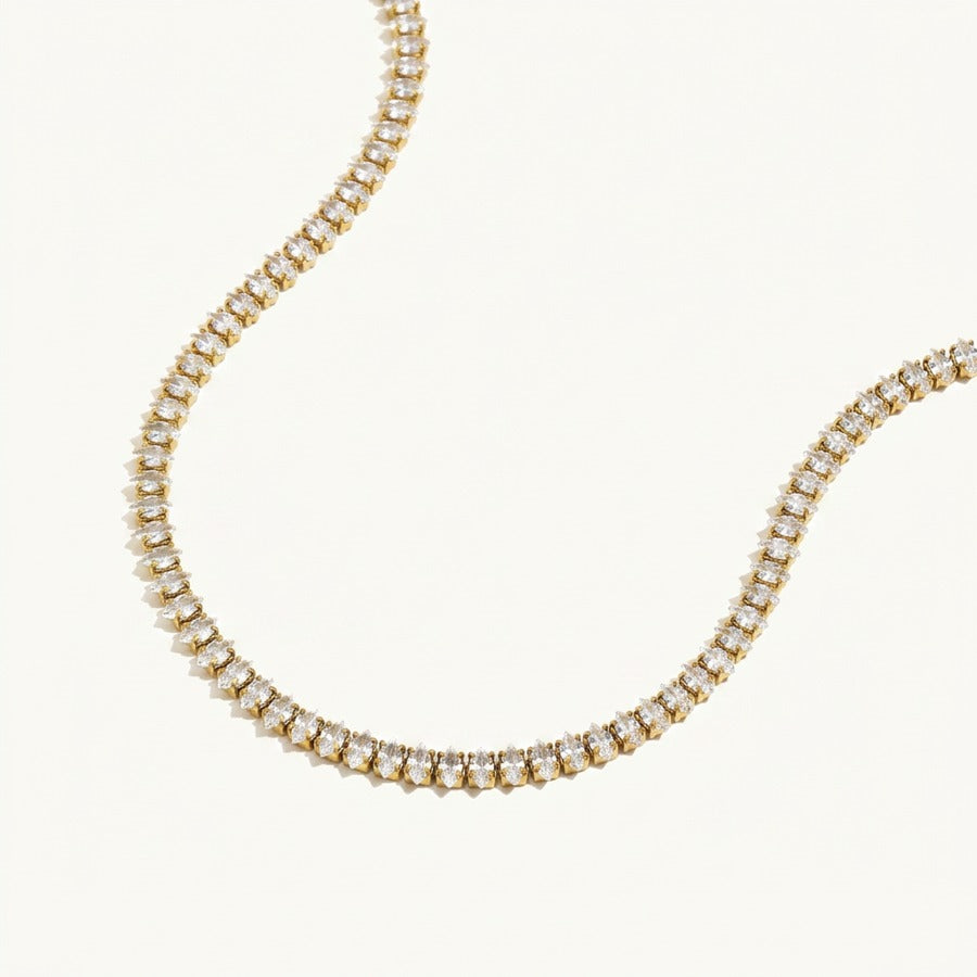 Sahare Crystal Tennis Anklet — 18k Gold Plated | Pellington