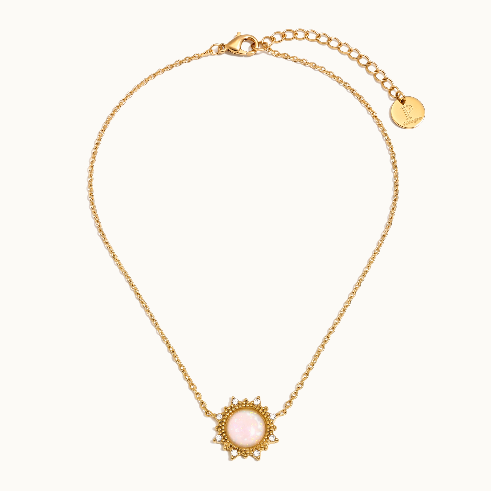 Shamsa Sunburst Opal Necklace — Full Chain & Pendant | Pellington