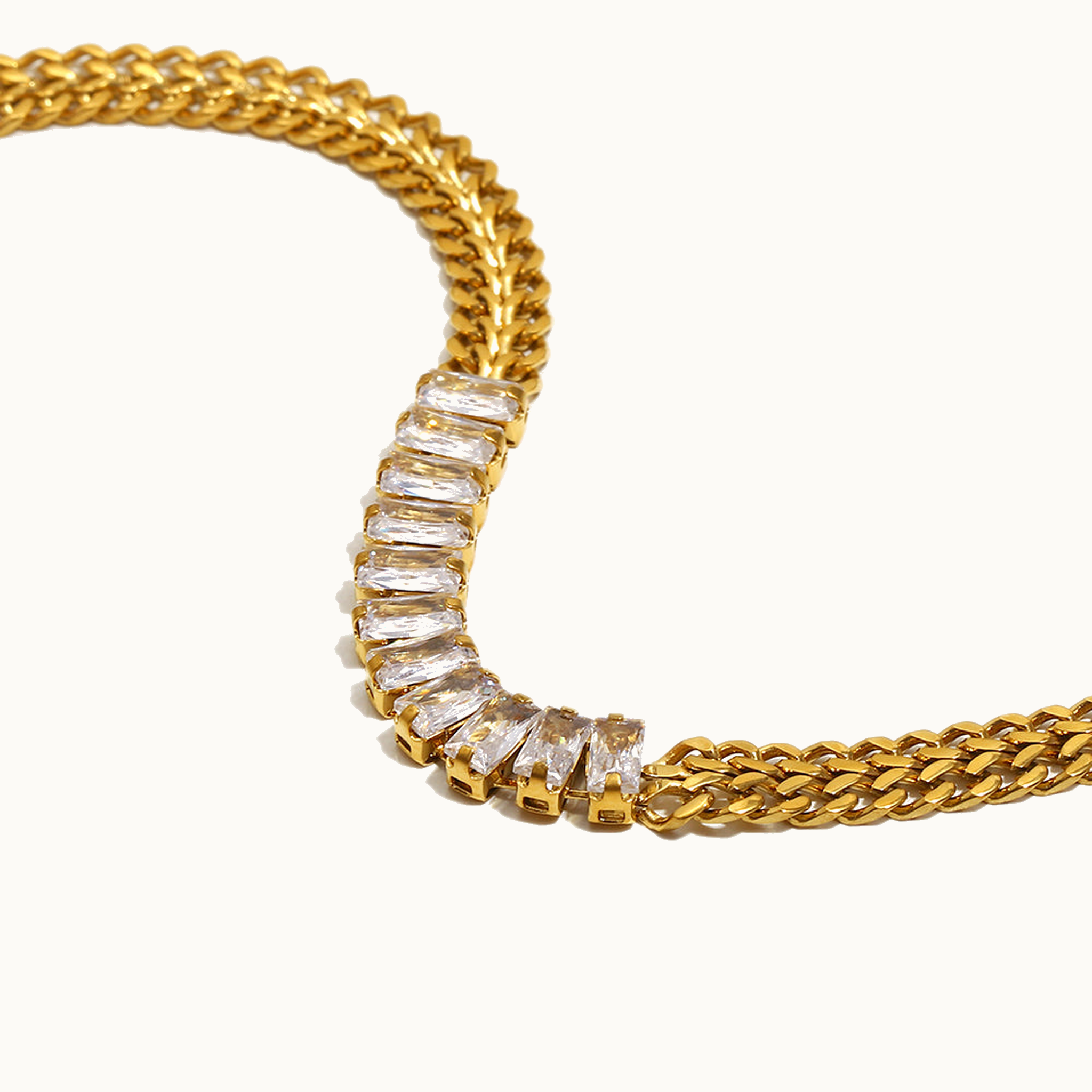 Tulum Necklace — Baguette Stone Detail | Pellington