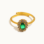 Zareen Green Halo Ring